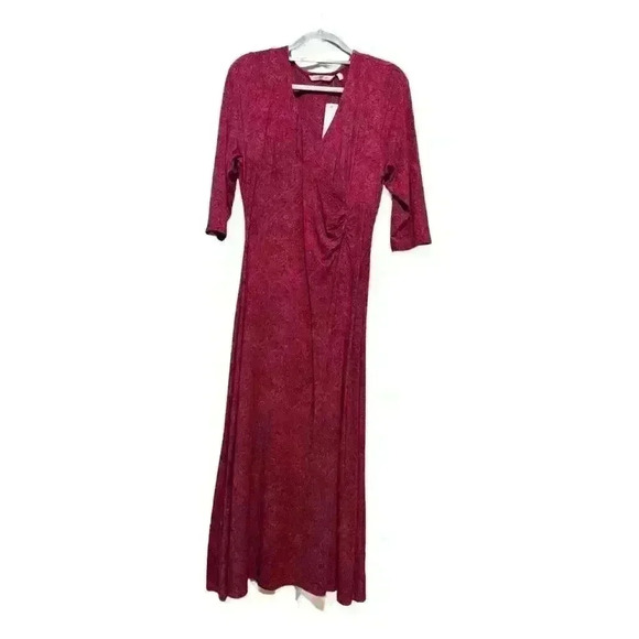 NWT Soft Surroundings Hyannis PXL Paisley Maxi Tapestry Dress 3/4 Sleeve V-Neck - Picture 1 of 11